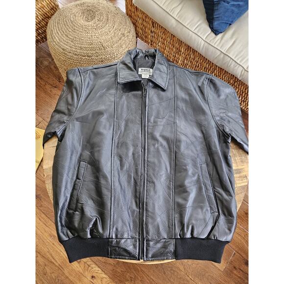 Duke Haband Vintage Black Leather Bomber Jacket Men's Size XL - Picture 6 of 10
